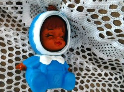 brown 3 face doll a
